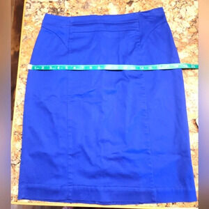 0051. EUC ~ Worthington ~ Royal Blue Skirt ~ Flattering Seams ~ Rear Kick Pleat